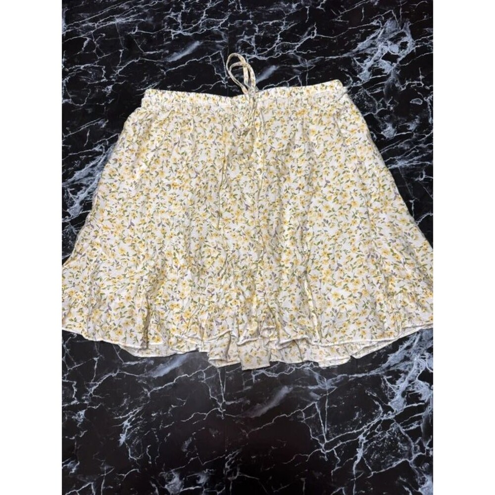 Yellow floral skirt